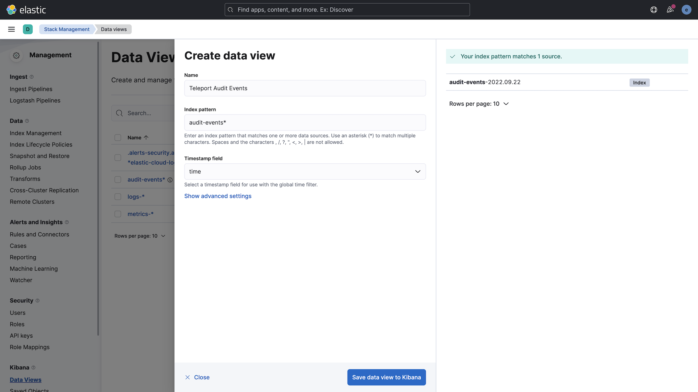 Creating a data view